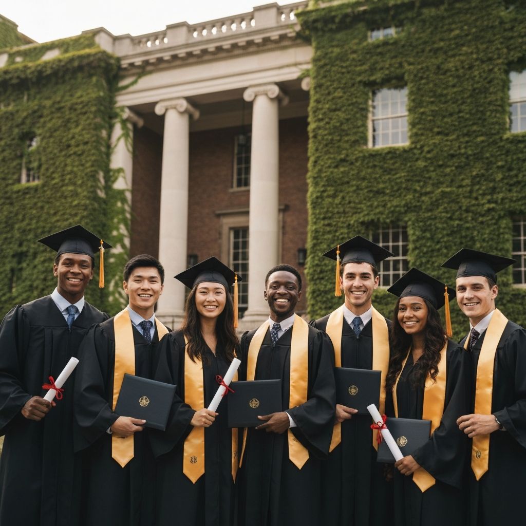 Students celebrating graduation